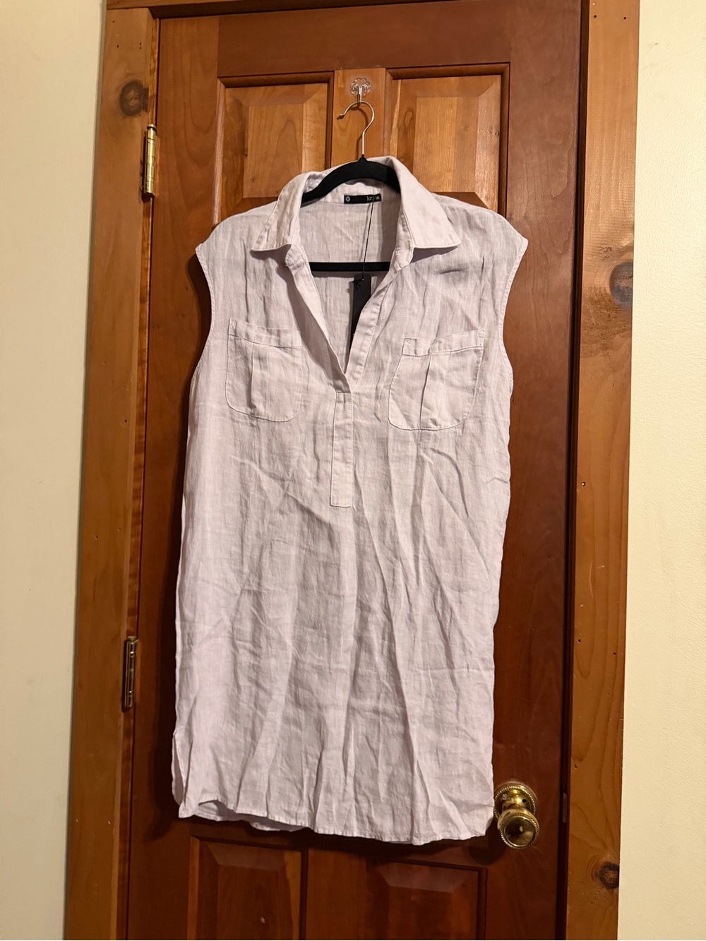 Krisa Sleeveless Linen Shirt Dress